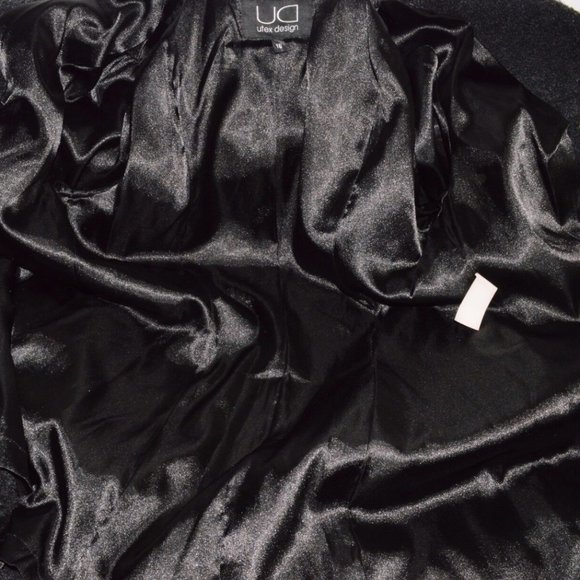 UTEX DESIGN SIZE 10 M MEDIUM BLACK CHARCOAL WOOL COAT JACKET DOUBLE BREASTED - Picture 6 of 7
